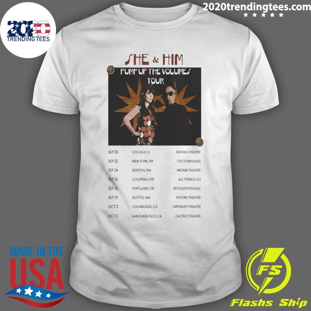 She & Him’s 2026 Pump Up The Volumes Tour Shirt