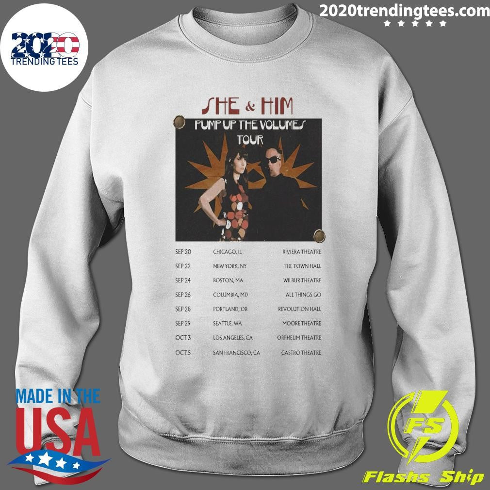 She & Him’s 2026 Pump Up The Volumes Tour Shirt