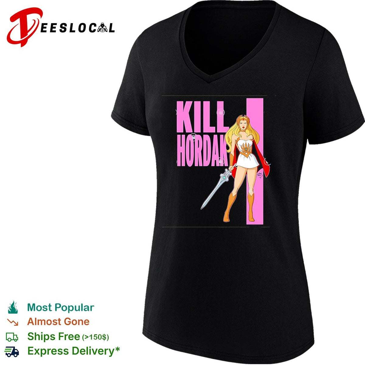 She-Ra warrior princess sword Kill Hordan battle retro cartoon art shirt