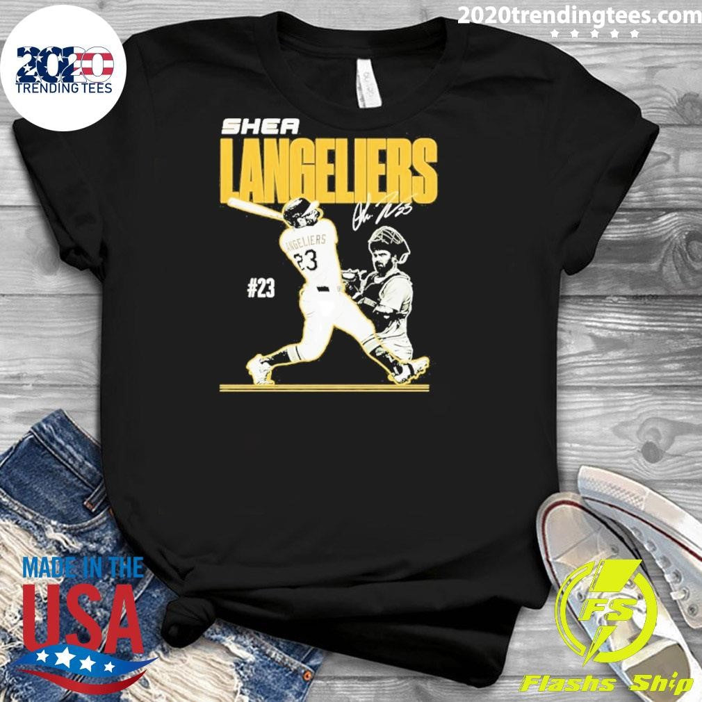 Shea Langeliers 23 Athletics Baseball Slugger Swing Signature Shirt