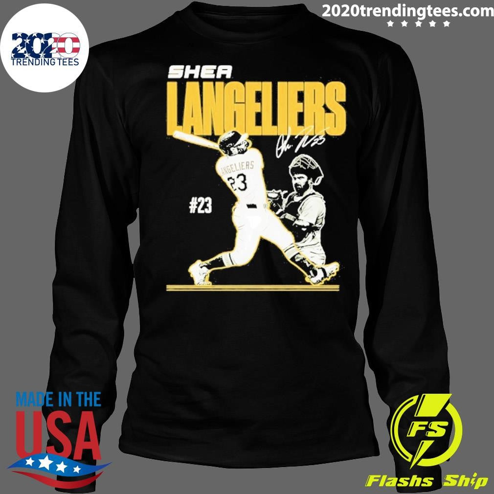 Shea Langeliers 23 Athletics Baseball Slugger Swing Signature Shirt
