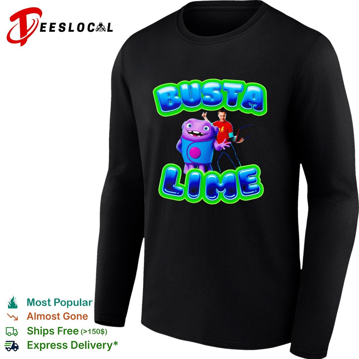 Sheldon Cooper Oh Big Bang Theory alien nerd busta lime shirt
