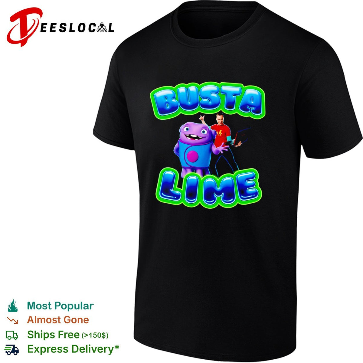 Sheldon Cooper Oh Big Bang Theory alien nerd busta lime shirt