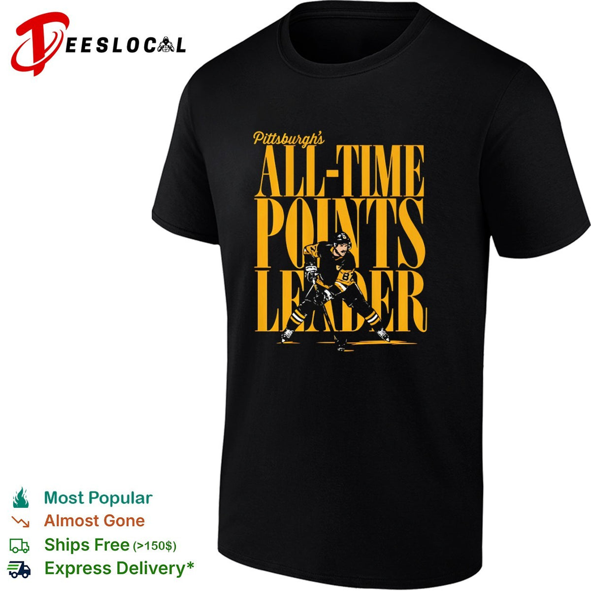 Sidney Crosby Pittsburgh Penguins NHL all time points leader shirt