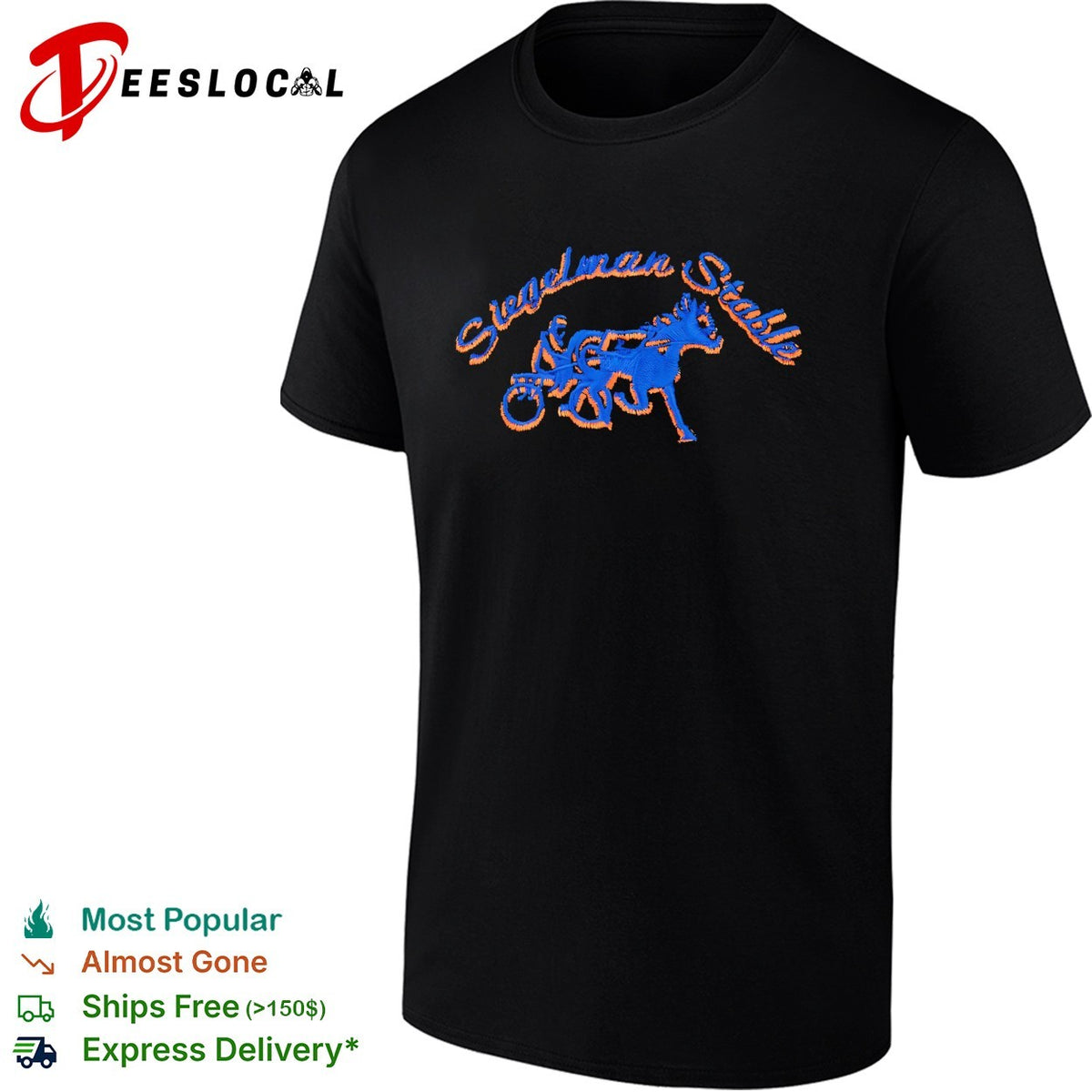 Siegelman Stable harness racing horse and jockey emblem shirt