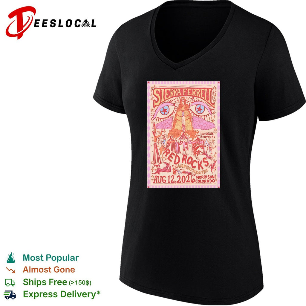Sierra Ferrell Red Rocks Aug 12 2026 Morrison Colorado pink version poster shirt
