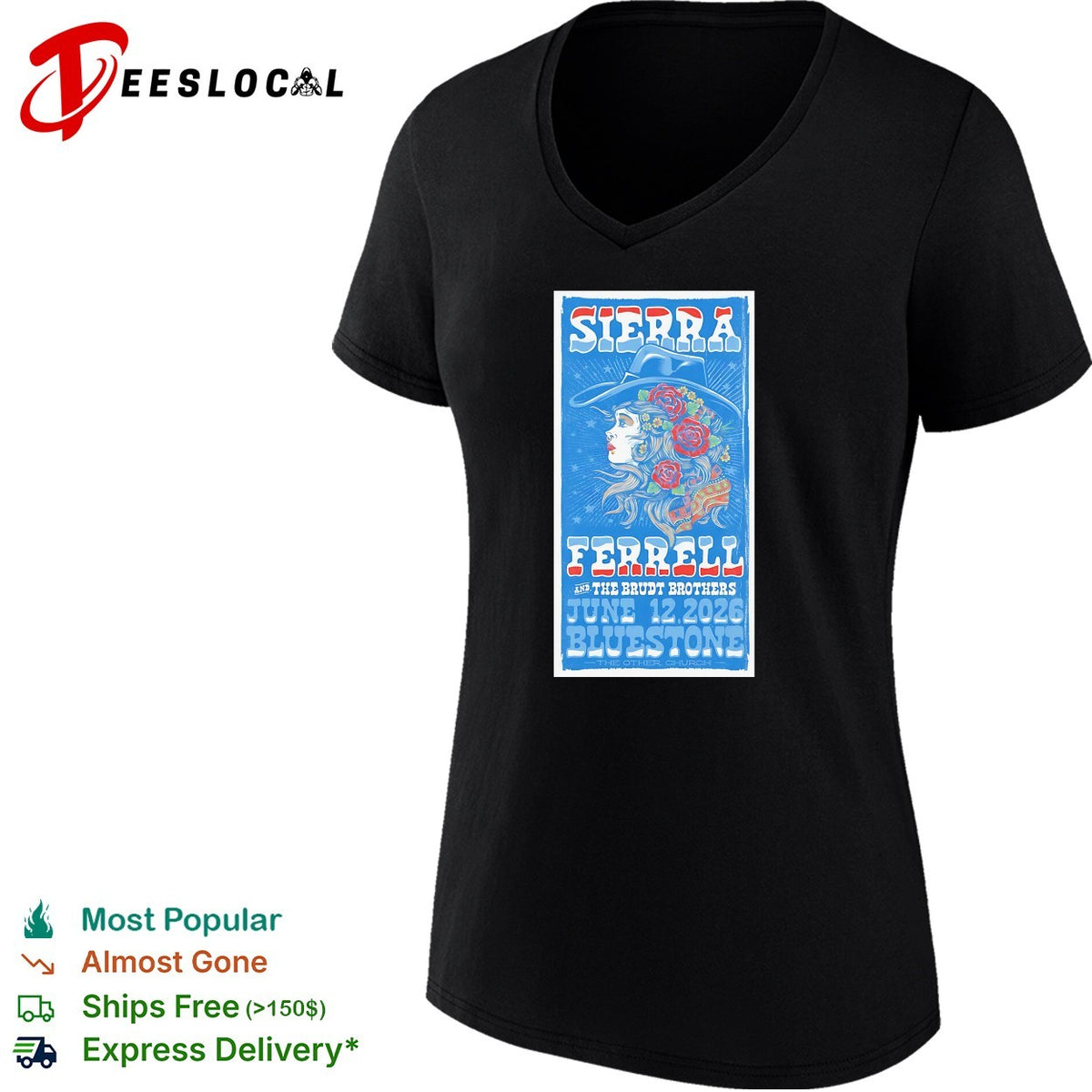 Sierra Ferrell the Brute Brothers Bluestone June 22 2026 concert poster shirt