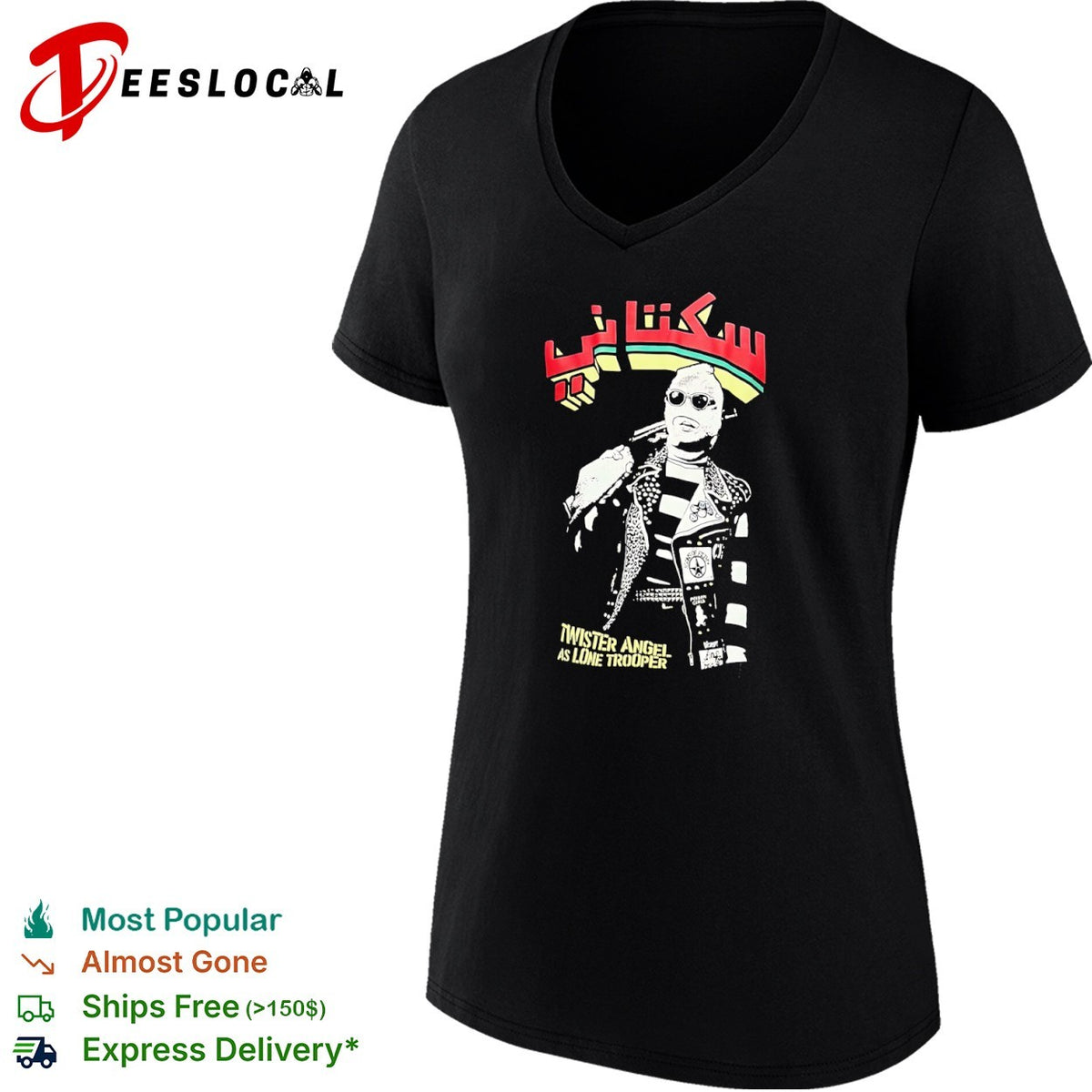 Siktani Twister Angel as Lone Trooper Icons of Filth Poison Girls Disrupt shirt