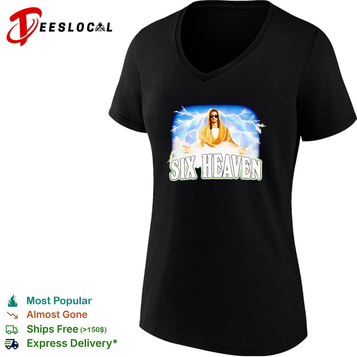 Six Heaven Jesus Christ raibow cloud graphic shirt