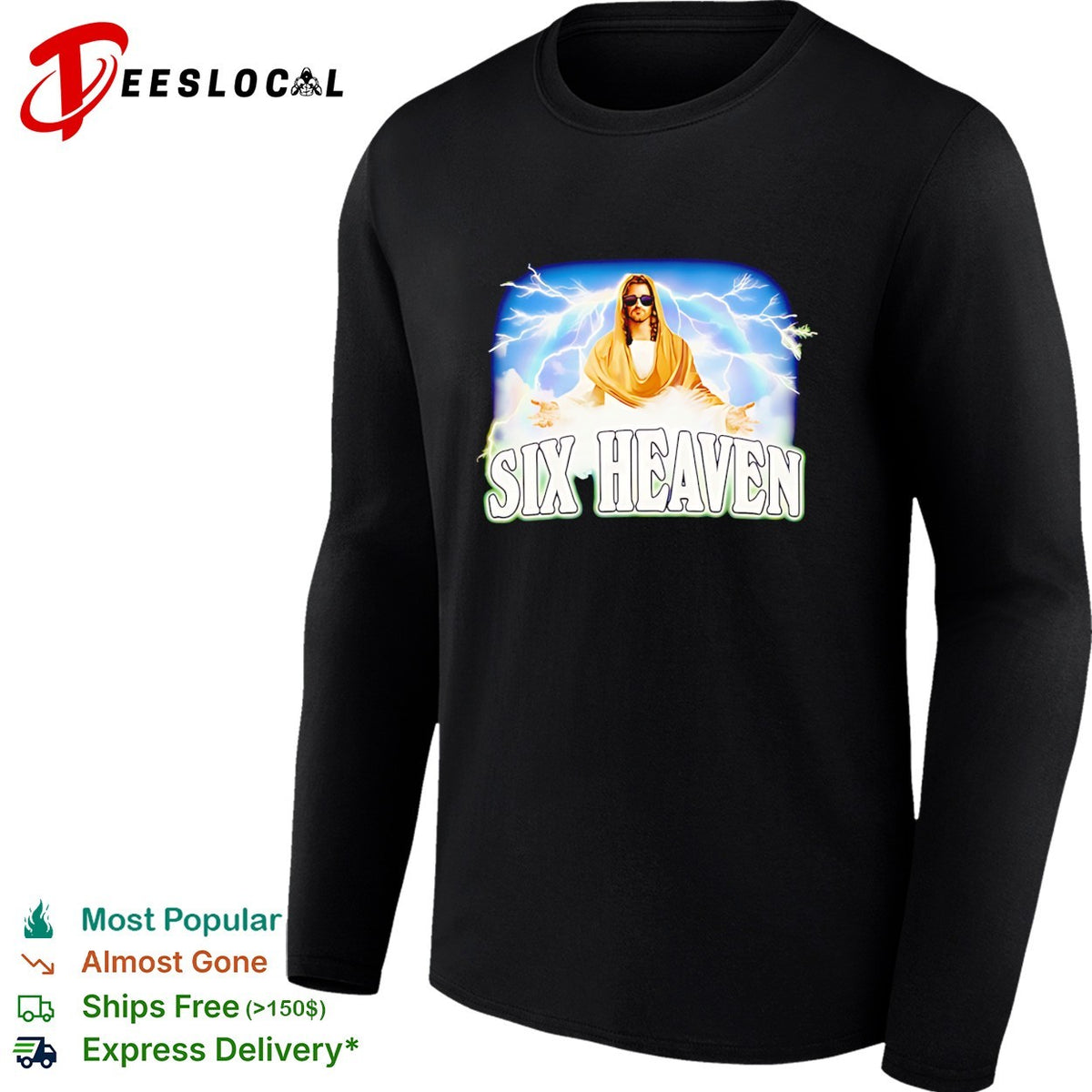 Six Heaven Jesus Christ raibow cloud graphic shirt