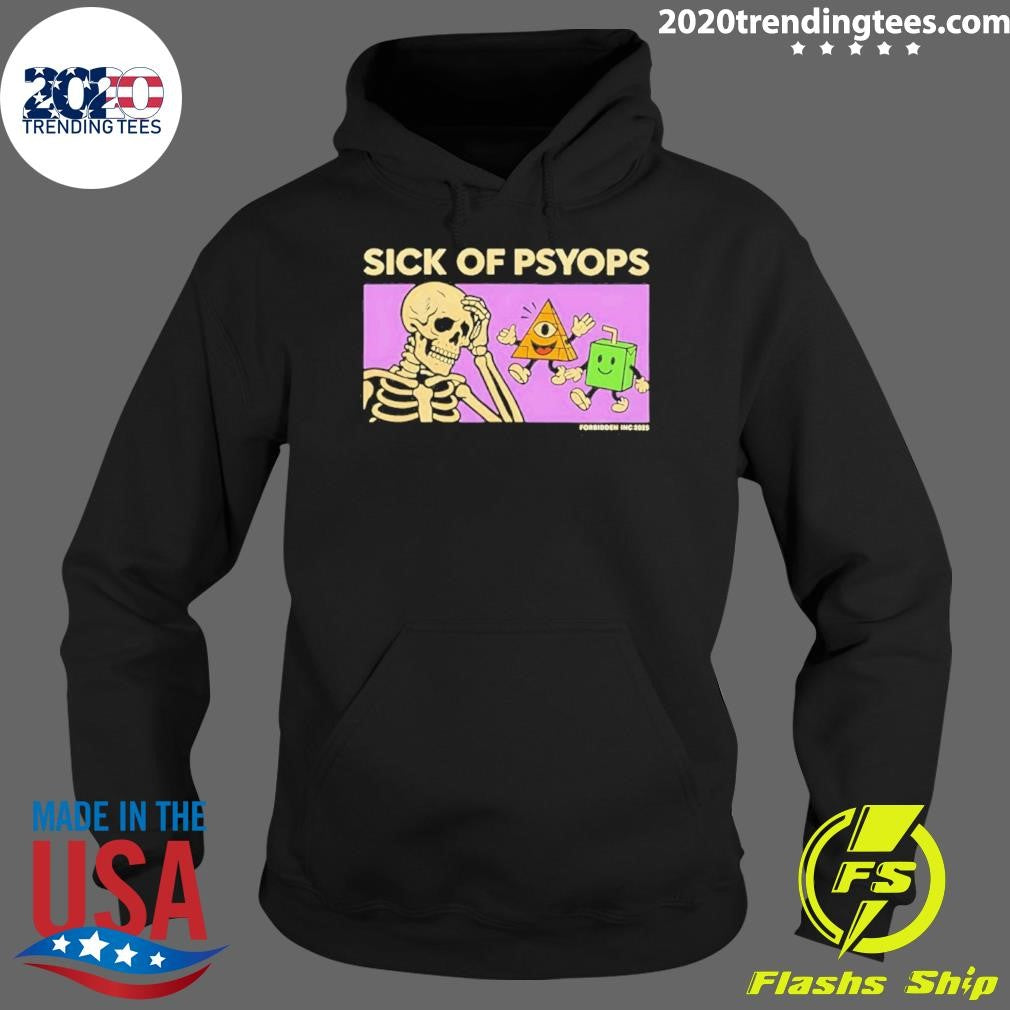 Skeleton Sick Of Psyops Graphic Shirt