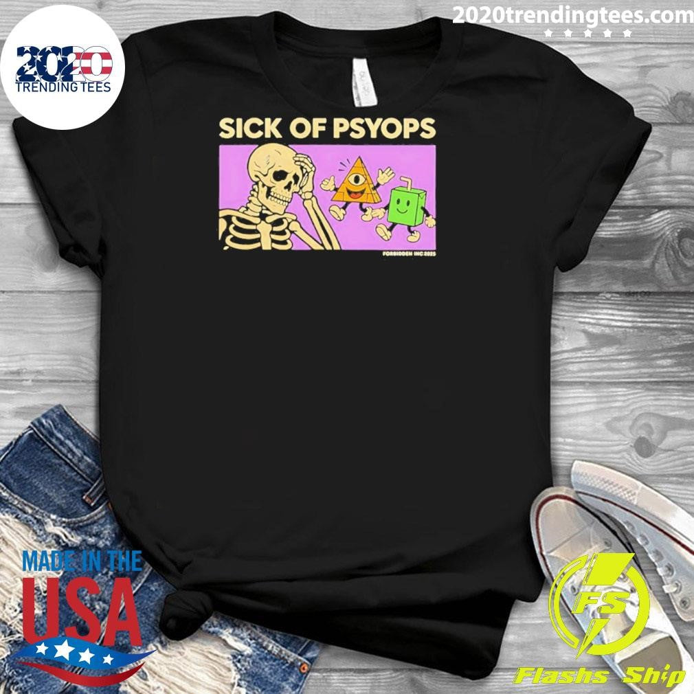 Skeleton Sick Of Psyops Graphic Shirt