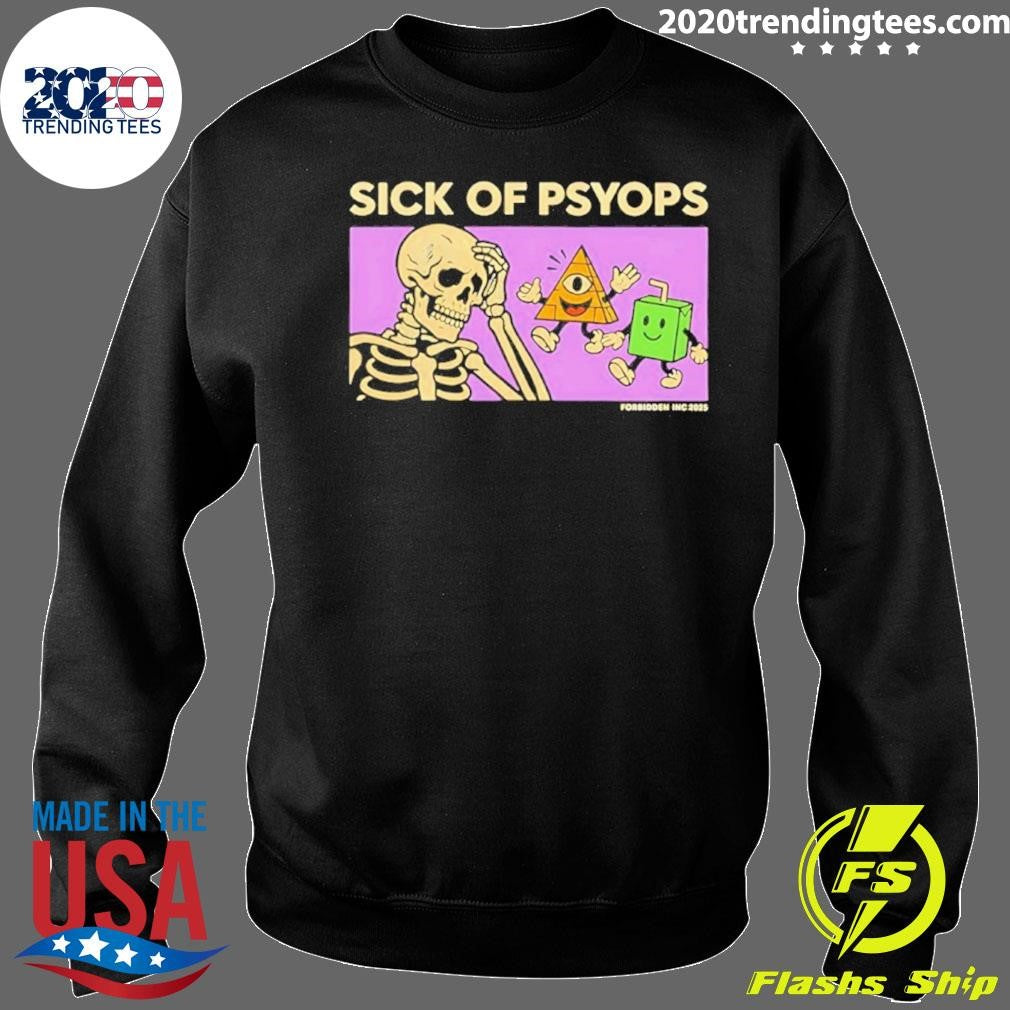 Skeleton Sick Of Psyops Graphic Shirt