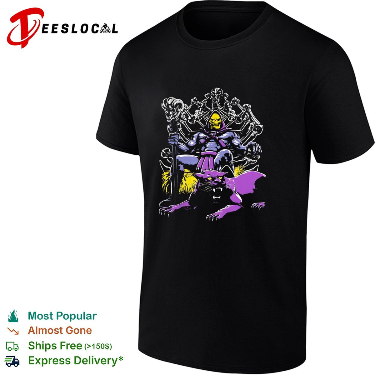 Skeletor Masters of the Universe Throne of Bones Panthor Dark Magic Fantasy shirt