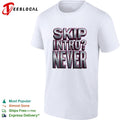 Skip intro never bold metallic 3D typography streaming humor shirt