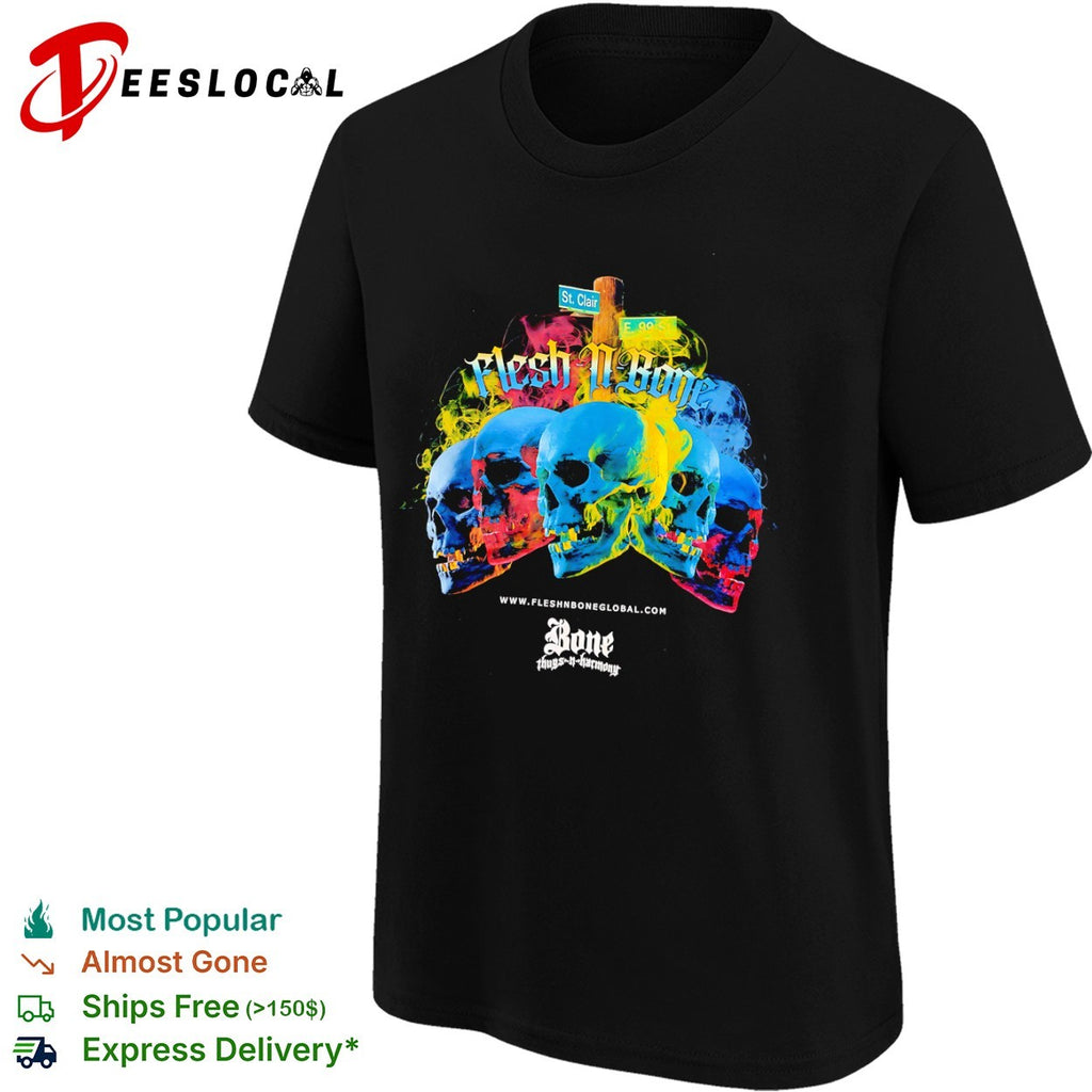 Skull Flesh N Bone St Clair E 99 St Bone Thugs N Harmony shirt