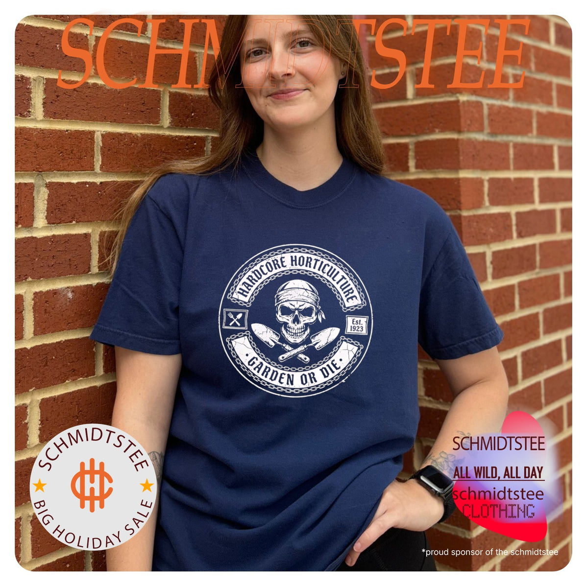Skull hardcore horticulture est 1923 garden or die shirt