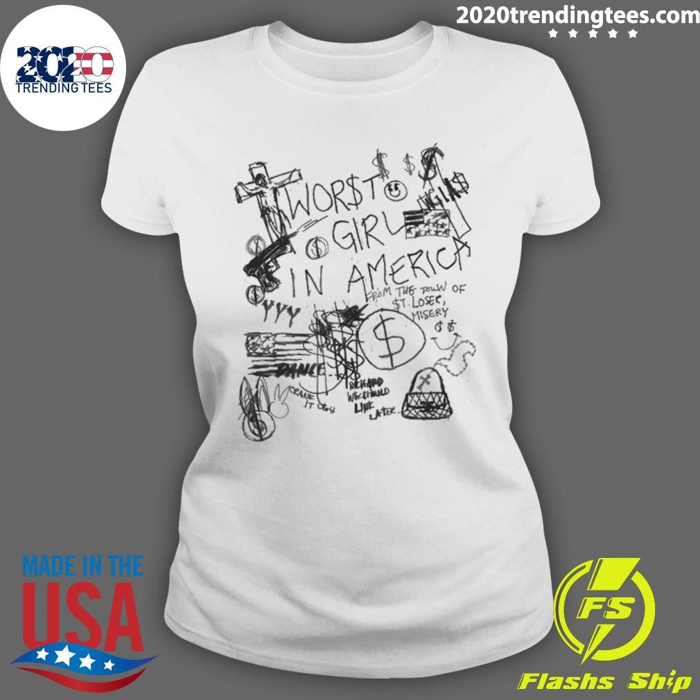 Slayyyter Sharpie Worst Girl In America Tee Shirt