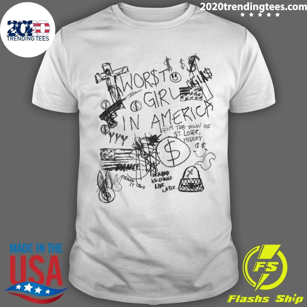 Slayyyter Sharpie Worst Girl In America Tee Shirt