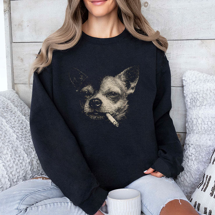 Smoking Chihuahua T Shirt