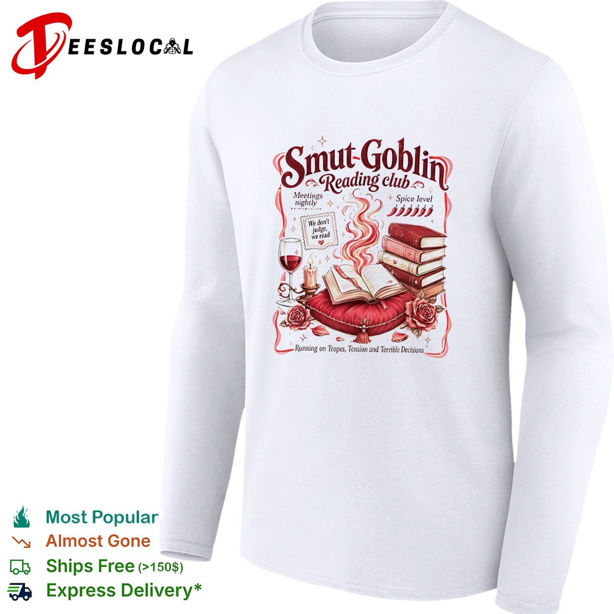 Smut Goblin reading club spice level meetings nightly shirt