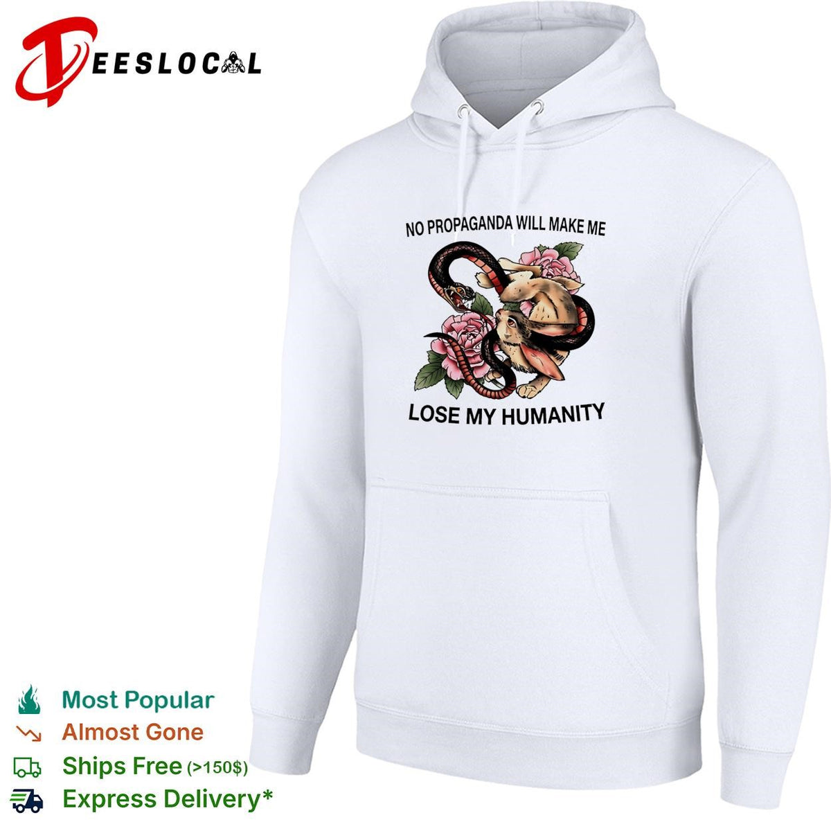 Snake and Rabbit no propaganda will make me lose my humanity shirt