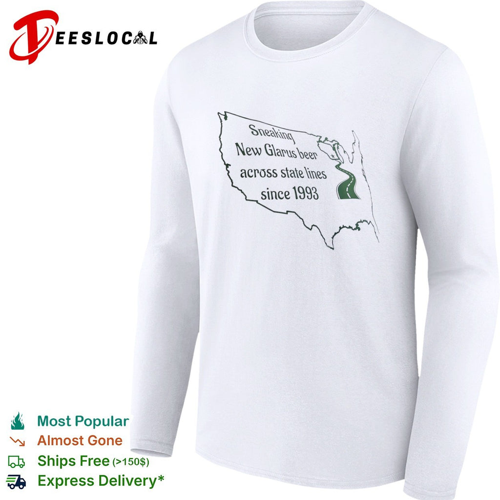 Sneaking New Glarus beer across state lines since 1993 Wisconsin road map shirt