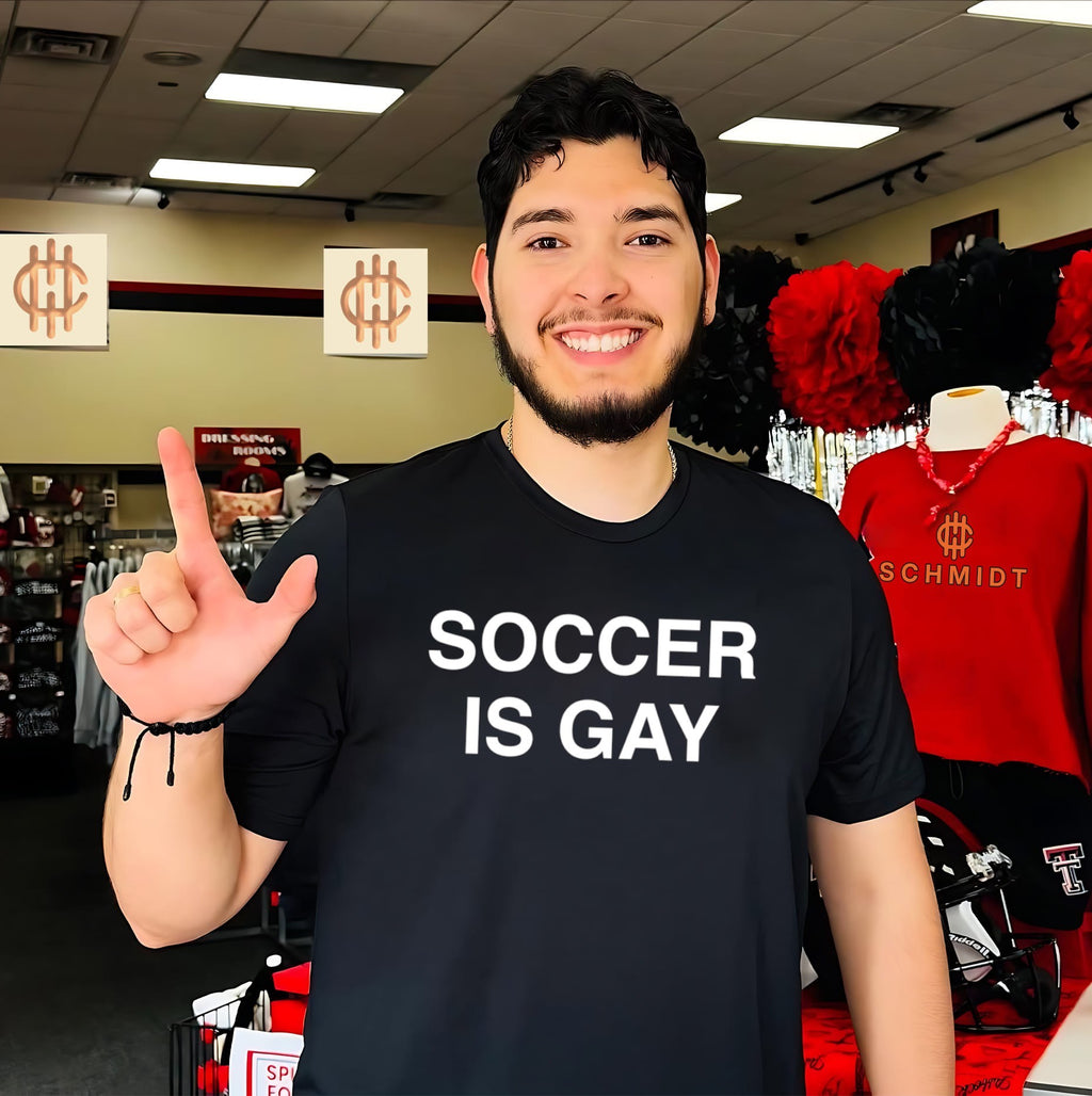 Soccer Is Gay text shirt