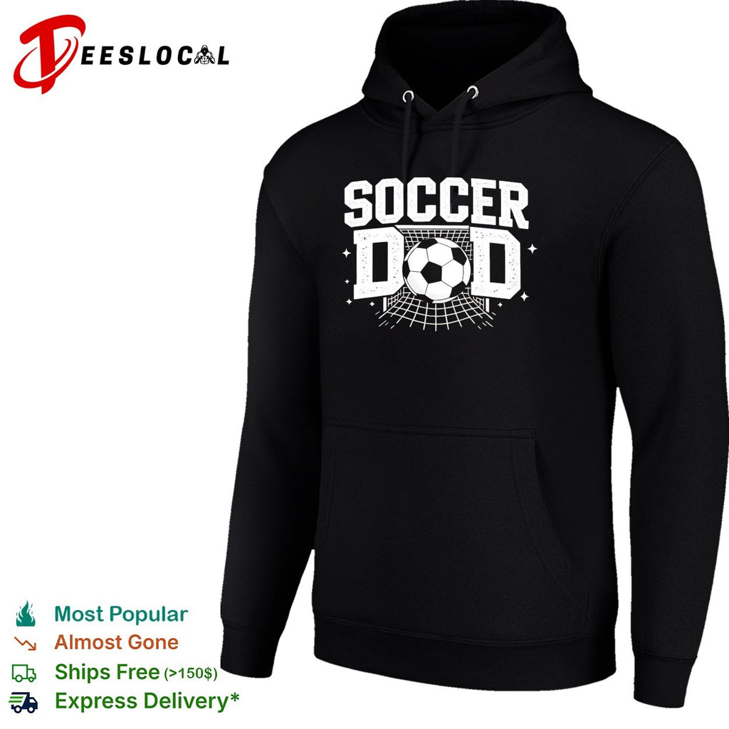 Soccer dad goal net ball bold text shirt