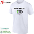 Social battery loading low introvert empty recharging funny shirt