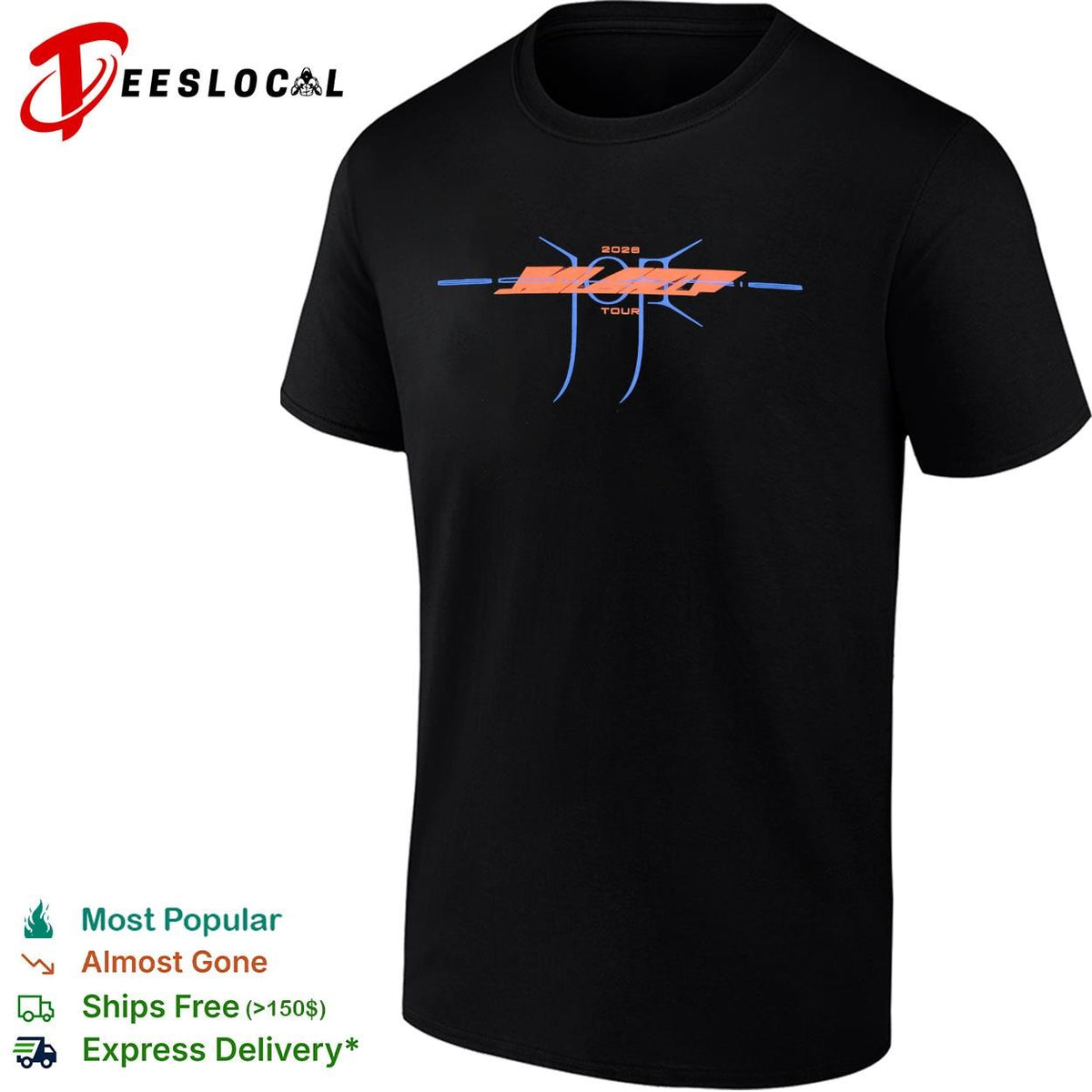 Solaris 2028 concert tour abstract slash logo neon graphic shirt