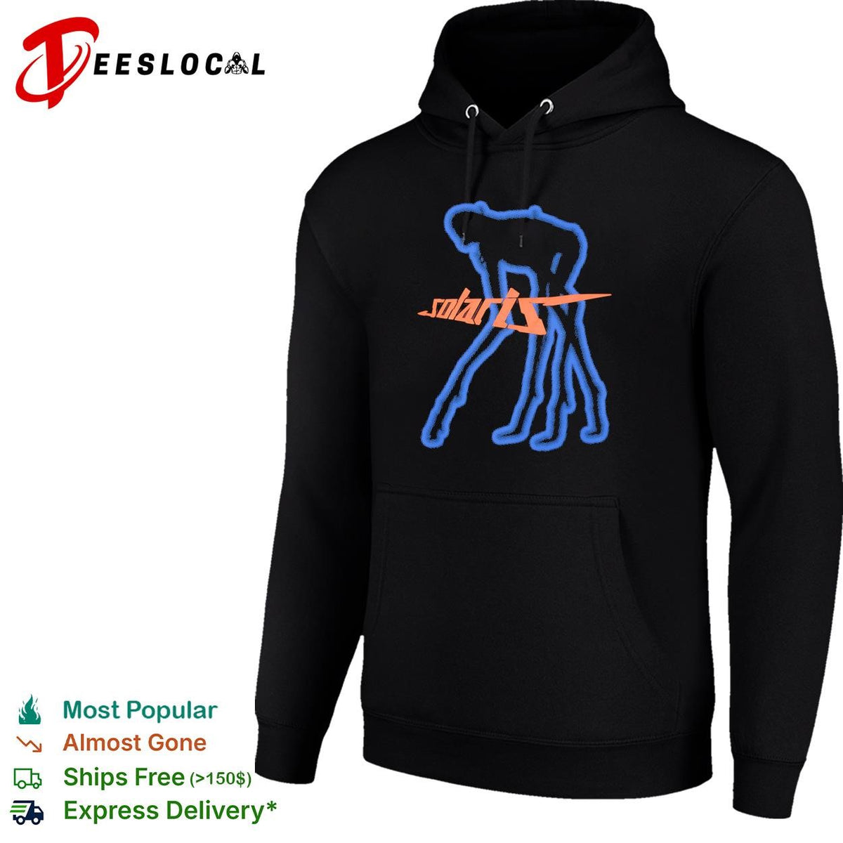 Solaris blue humanoid figure sci-fi dark abstract graphic shirt