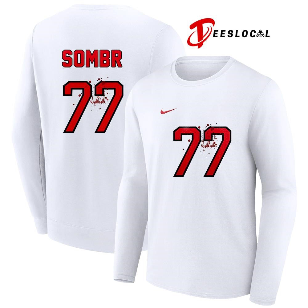Sombr 77 The Late Nights and Young Romance tour name and number shirt