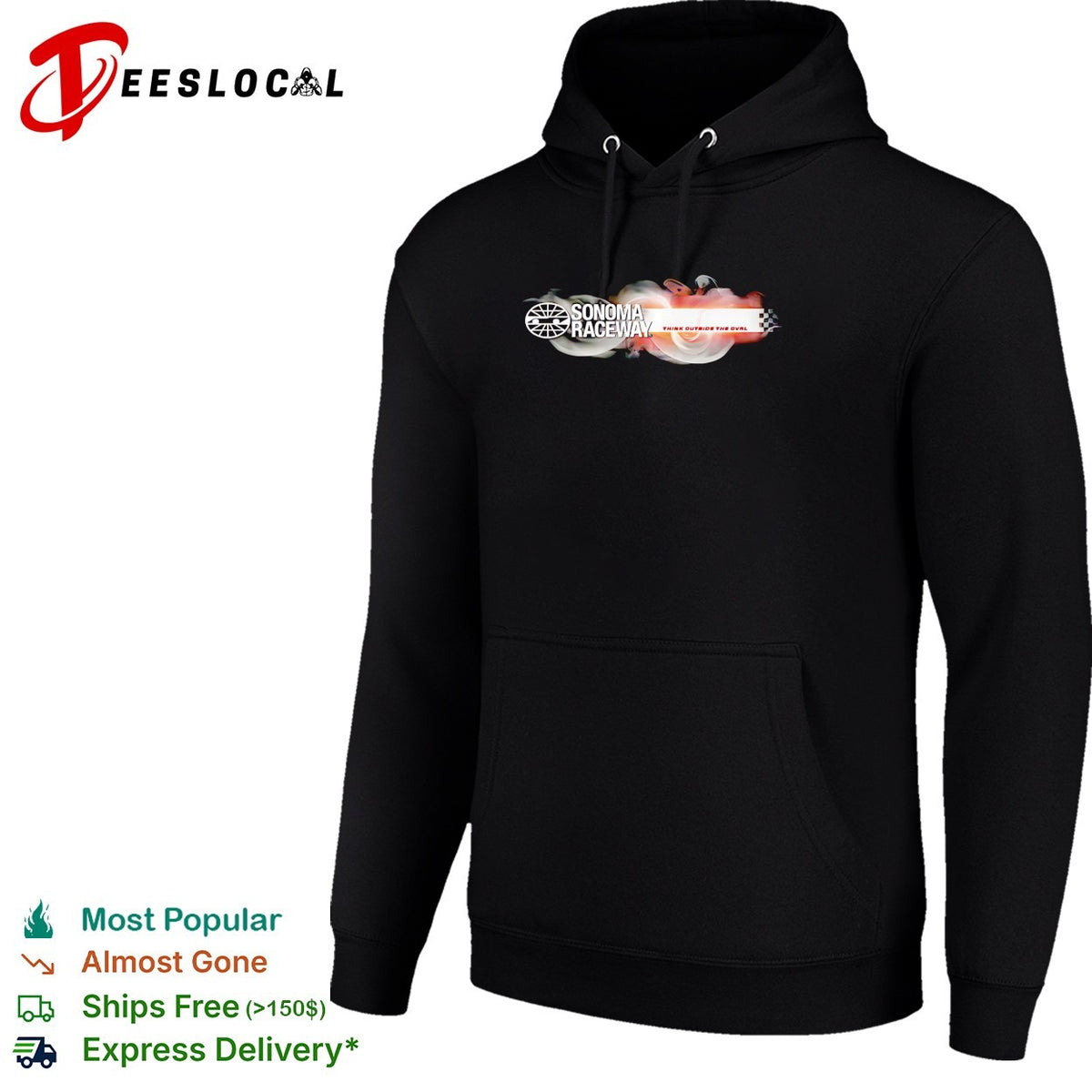 Sonoma Raceway think outside the oval bold logo smoke art shirt
