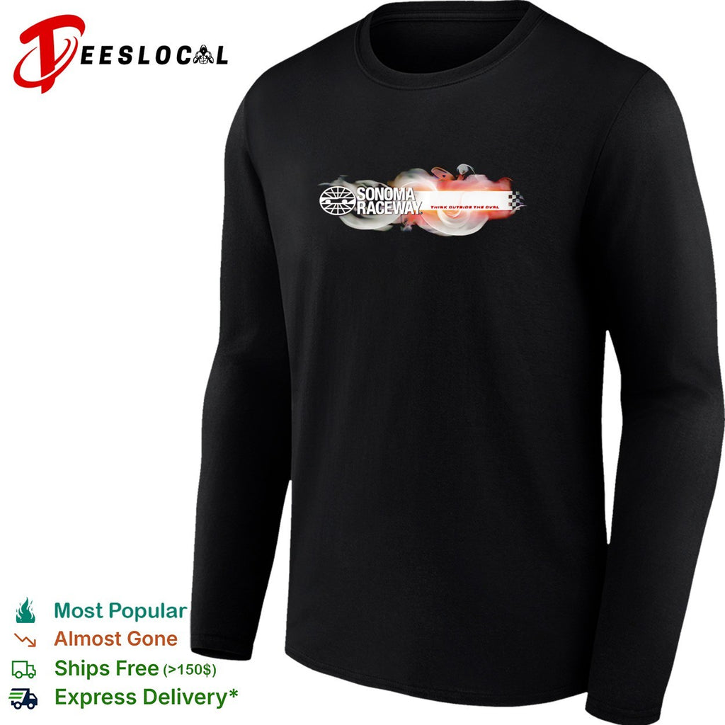 Sonoma Raceway think outside the oval bold logo smoke art shirt