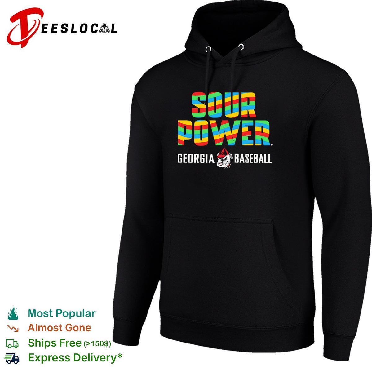 Sour Power Georgia Baseball Bulldog Mascot Sport Candy Theme Logo shirt