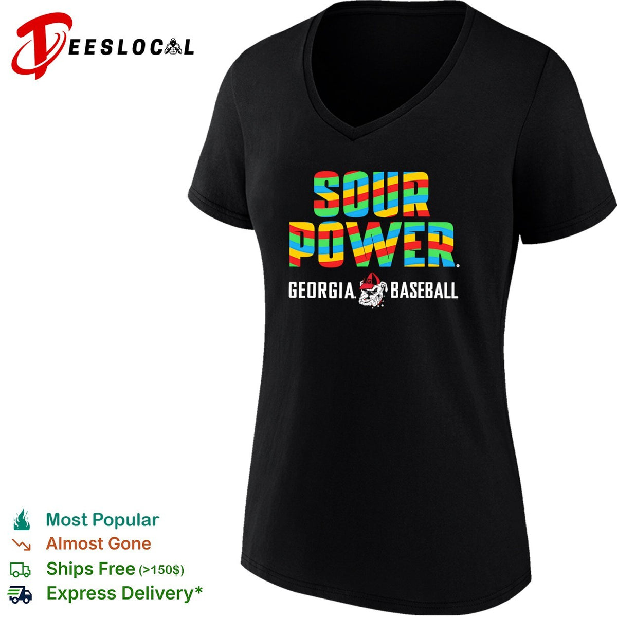 Sour Power Georgia Baseball Bulldog Mascot Sport Candy Theme Logo shirt