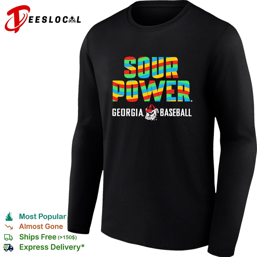 Sour Power Georgia Baseball Bulldog Mascot Sport Candy Theme Logo shirt