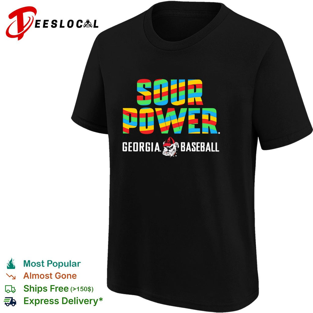 Sour Power Georgia Baseball Bulldog Mascot Sport Candy Theme Logo shirt