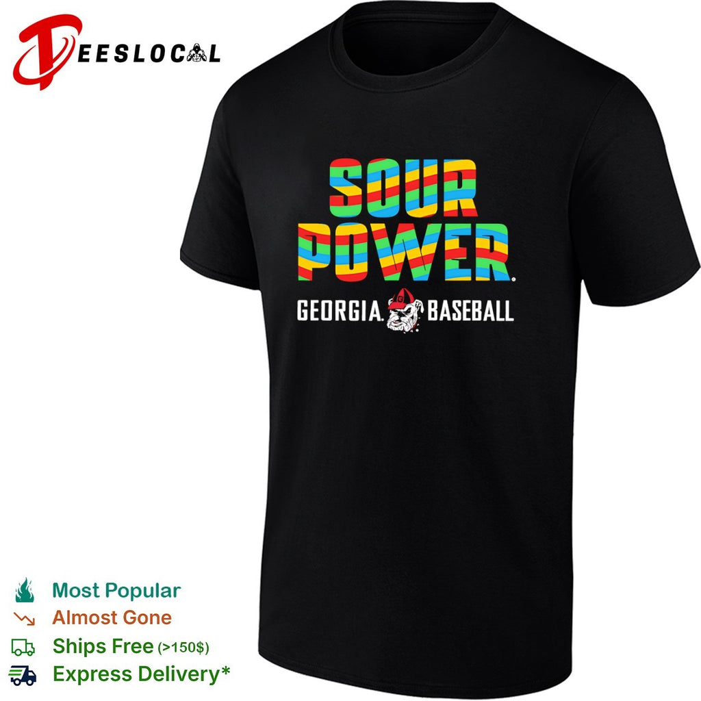 Sour Power Georgia Baseball Bulldog Mascot Sport Candy Theme Logo shirt