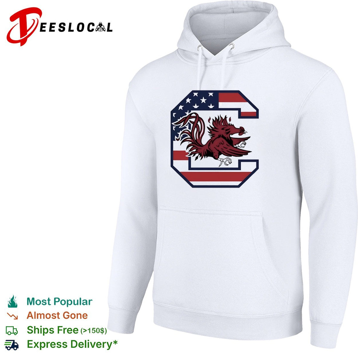 South Carolina Gamecocks Logo with American Flag shirt