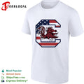 South Carolina Gamecocks Logo with American Flag shirt