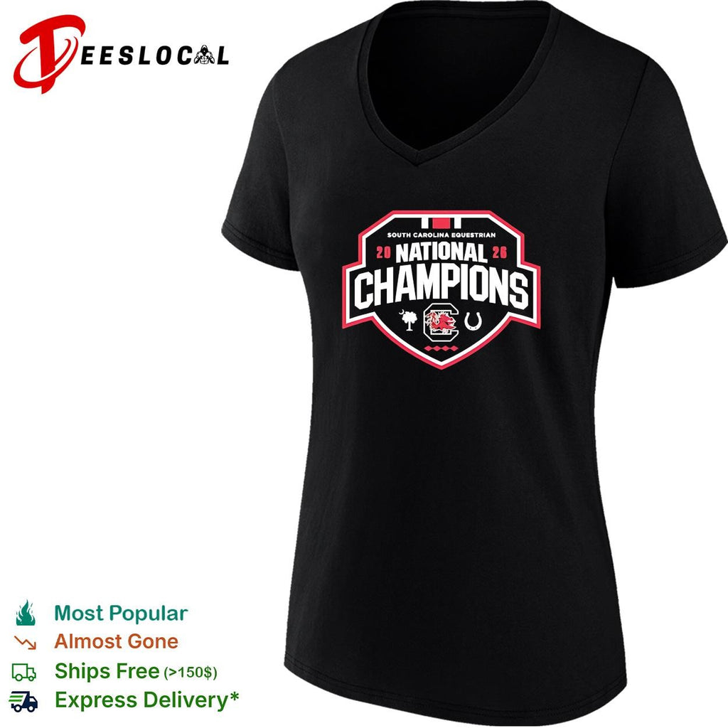 South Carolina equestrian national champions 2026 shield crest badge graphic shirt