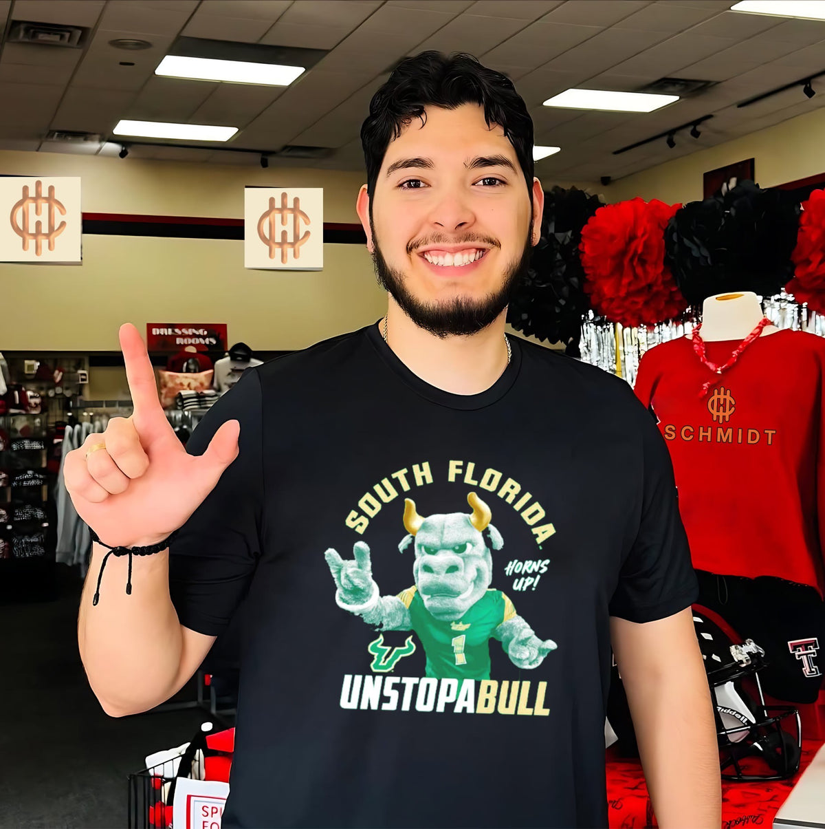 South Florida Bulls Rocky Mascot Unstopabull Horns Up shirt