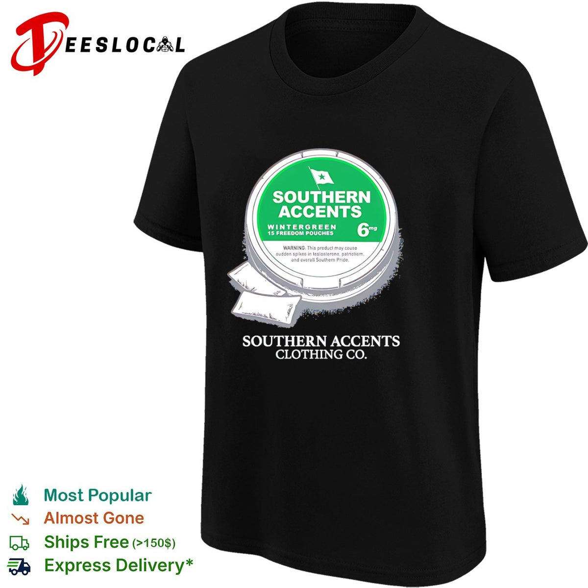 Southern Accents Wintergreen 6mg 15 Freedom Pouches shirt