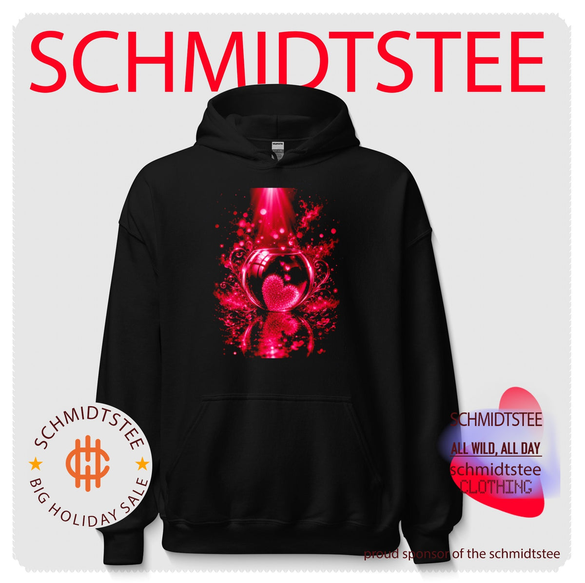 Sparkling heart in a glass bowl shirt