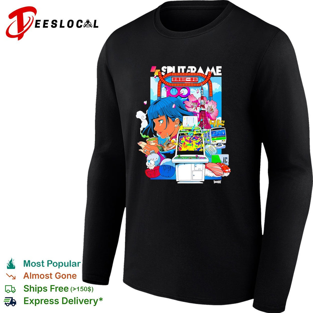 Splitframe Tokyo Ramen Arcade 100 IC Train Sakura Sushi Japanese Culture Shirt