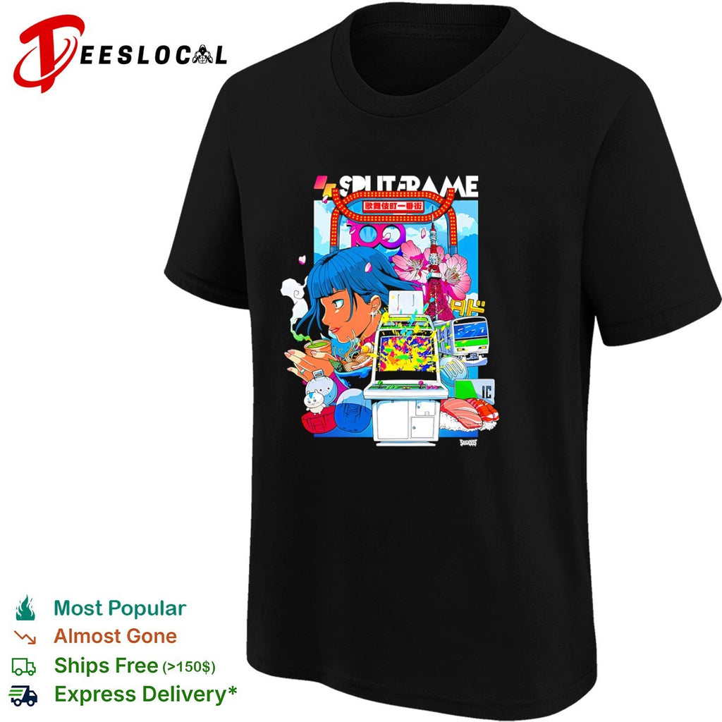 Splitframe Tokyo Ramen Arcade 100 IC Train Sakura Sushi Japanese Culture Shirt