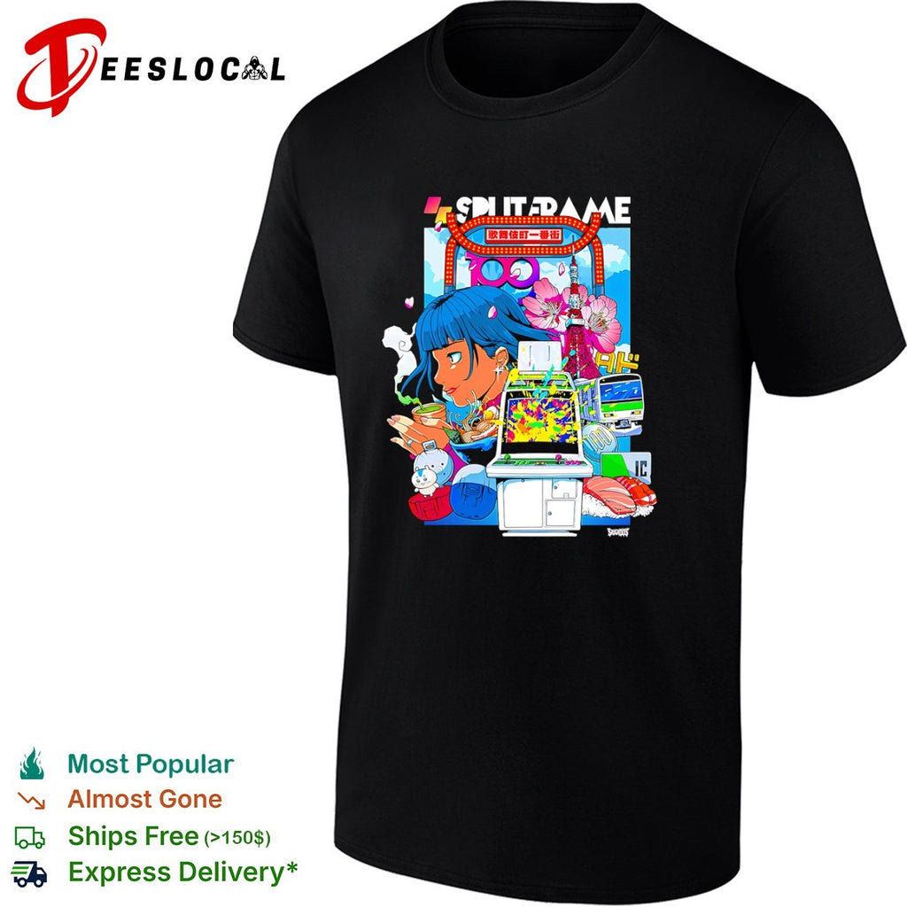 Splitframe Tokyo Ramen Arcade 100 IC Train Sakura Sushi Japanese Culture Shirt