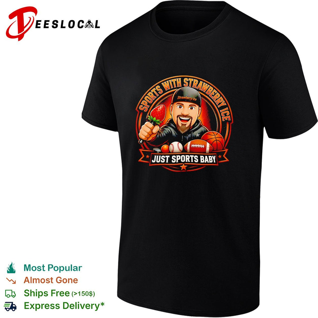 Sports with Strawberry Ice just sports baby shirt with basketball and football